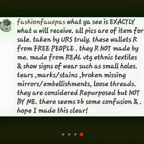 🎱🔮 Free People Boho Embroidered Repurposed vtg banjara hippie Wallet card case - Picture 16 of 16